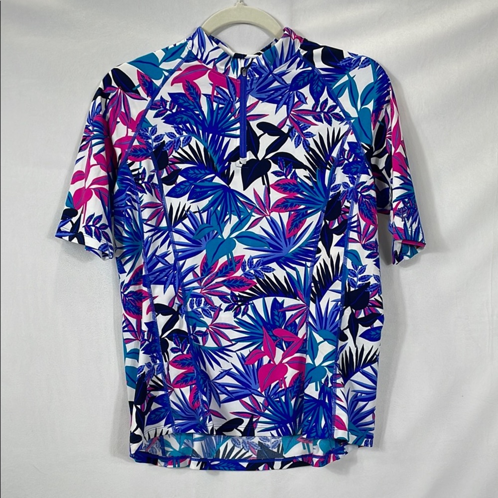 Coolibar Rash Guard size M Floral UPF 50 UV Protection EUC - Picture 2 of 9